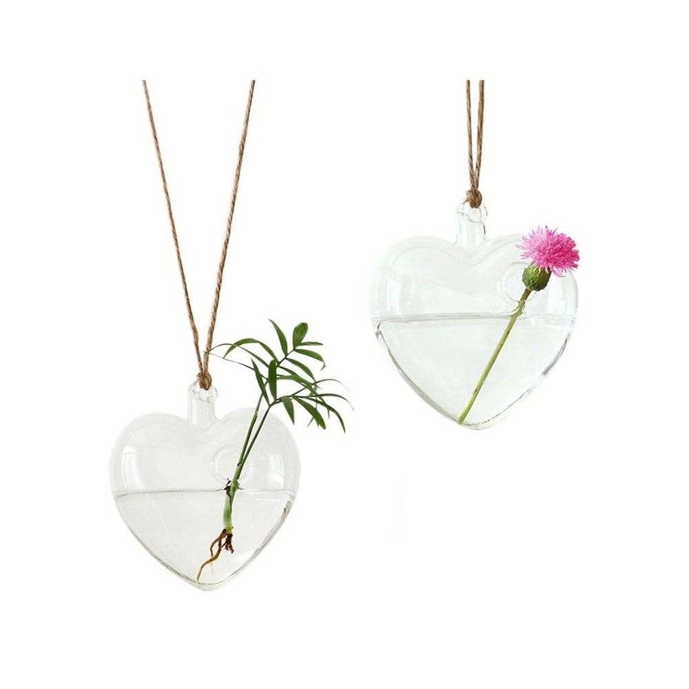 Ivolador 2PC Love Shaped Wall Hanging Flower Planter Vase Home Garden Decor NIB